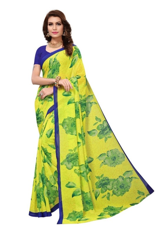Fancy Georgette Printed Saree With blouse